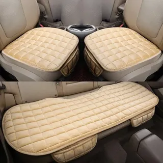 Housse siège peluche douce antidérapante universelle SUV beige…
