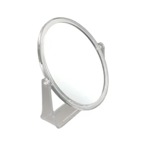 Miroir de maquillage rond et carré grossissant 5x, double face, flexible, cosmétique de bureau avec support, table en acrylique
