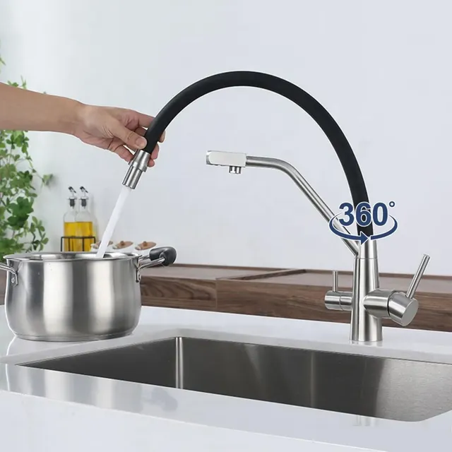 Robinet de cuisine moderne en cuivre – vue 2
