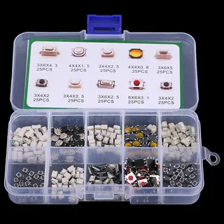 Kit microinterrupteurs tactiles momentanés assortiment dix types vingt…