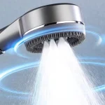Pommeau de douche à main, pommeau de douche de bain suralimenté, pommeau de douche autonettoyant à 5 modes avec grande tête de sortie en silicone, ensemble de tuyaux