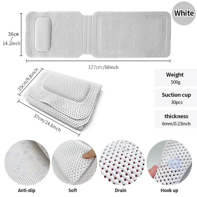 Tapis de douche Extra Long et doux avec oreiller – vue 6