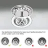 Filtre vidange évier bonde bouchon acier inoxydable poli… – vue 5