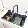 Évier de cuisine cascade LED 304 évier en acier… – vue 3