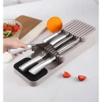 Organisateur de tiroir à couteaux réglable, séparateurs antidérapants, boîte de rangement de couverts Durable, gain de place, armoire de cuisine, organisateur d&rsquo;ustensiles