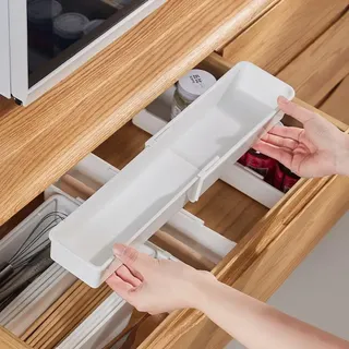 Organisateur tiroir argenterie extensible réglable blanc plastique…