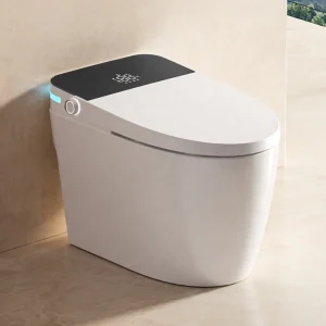 Toilettes intelligentes de luxe avec Wc automatique, bol rond, Bidet électrique monté au sol, fonction de chauffage du siège avancé allongé Toilettes intelligentes de luxe avec Wc automatique, bol rond, Bidet électrique monté au sol, fonction de chauffage du siège avancé allongé