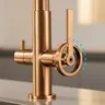 Robinet de cuisine industriel en laiton brossé or rose… – vue 6