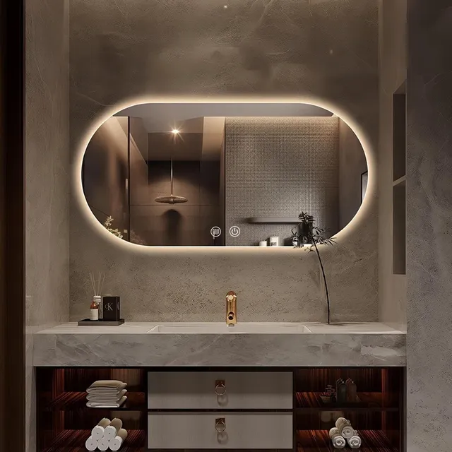 Miroir de salle de bain éclairé par LED