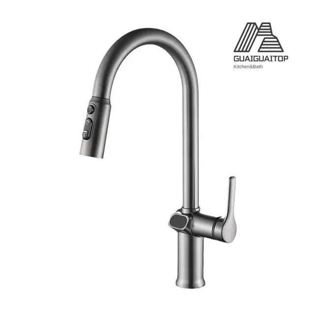 Mitigeur cuisine inox brossé col cygne élancé levier… – vue 6