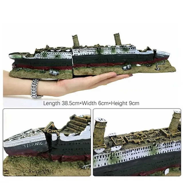 Épave Titanic résine naturelle décoration aquarium… – vue 4