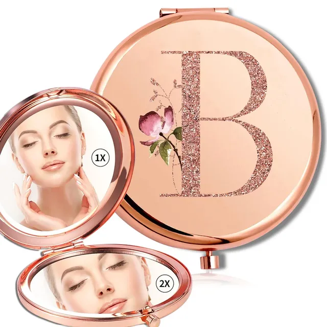 Miroir rond de maquillage grossissant Double face en métal – vue 5