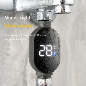 Thermomètre de douche d&rsquo;eau domestique avec affichage LED 0 ℃ ~99 ℃   Mesure précise de la température de l&rsquo;eau, compteur intelligent étanche pour salle de bain