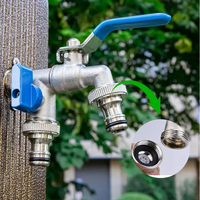 Robinet d'irrigation horticole à double poignée – vue 2