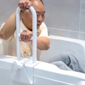 Main courante de baignoire réglable, pince antidérapante, tuyau en acier au carbone, sans poinçonnage, aucun dommage aux meubles, Support Stable et solide pour personnes âgées