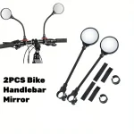 1 pièces miroir de vélo guidon de vélo rétroviseur rotatif et réglable grand Angle vue arrière antichoc miroir convexe universel
