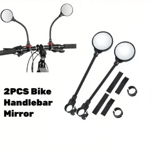 1 pièces miroir de vélo guidon de vélo rétroviseur rotatif et réglable grand Angle vue arrière antichoc miroir convexe universel