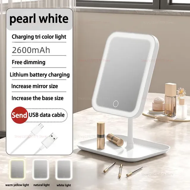 Miroir maquillage LED intelligent tactile tricolore…