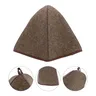 Chapeau sauna feutre laine gris brun isolant thermique… – vue 4