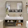 Vanité murale moderne PVC double vasque marbre blanc… – vue 2