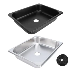 Évier de cuisine carré en acier inoxydable avec sortie de 40mm, accessoires pour caravane, Hurhome, bateau, 325x265x65mm