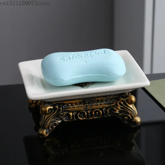 Porte-savon en céramique salle de bains 2 grilles boîte… – vue 3