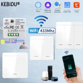 KEBIDU Tuya commutateur WiFi intelligent 433Mhz télécommande RF 86…