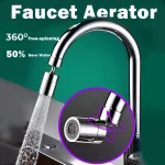 Rotary à 360 °  Robinet de cuisine  Filtre à tête de pulvérisation  Adaptateur à l&rsquo;épreuve des éclaboussures  2 mode  réglable  Évier de cuisine  Aérateur de robinet
