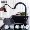Mitigeur cuisine monobloc bec haut noir mat douchette extractible flexible jets multiples rinçage puissant levier latéral monocommande corps métallique
