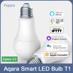 Aqara ampoule LED intelligente T1 maison intelligente fonctionne avec l&rsquo;application MI Home alexa ifttt google homekit Alice APP couleur E27 2700K-6500K lumière intelligente