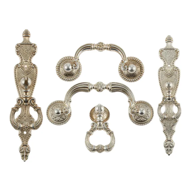 Poignées meubles antiques argent doré alliage zinc… – vue 2