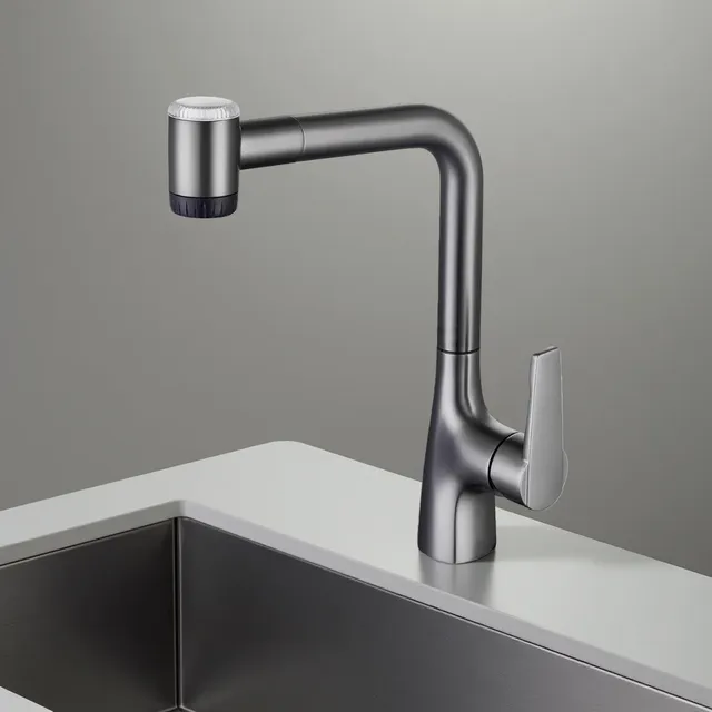 Robinet de cuisine extractible gris pistolet – vue 2