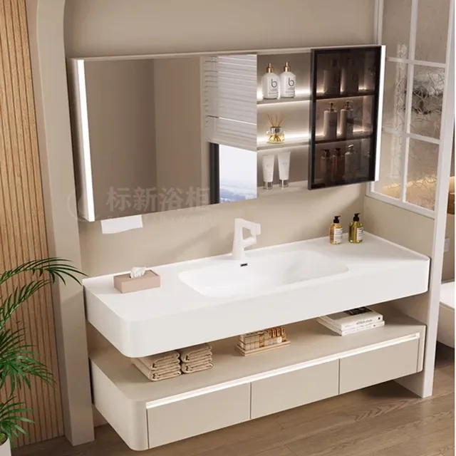 Armoires de salle de bains blanc clair – vue 6