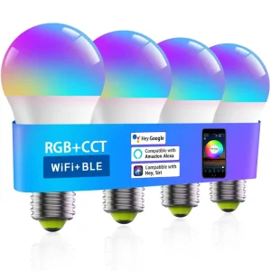 Ampoule intelligente WiFi E27 à intensité variable, RGBCW, lumière LED colorée 220V, réglage par application, Bluetooth, prise en charge de la commande vocale Alexa Google Home Ampoule intelligente WiFi E27 à intensité variable, RGBCW, lumière LED colorée 220V, réglage par application, Bluetooth, prise en charge de la commande vocale Alexa Google Home