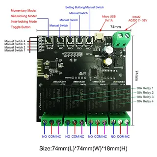 FULL-2X 4CH Tuya commutateur Wifi Module de commutation relais sans…