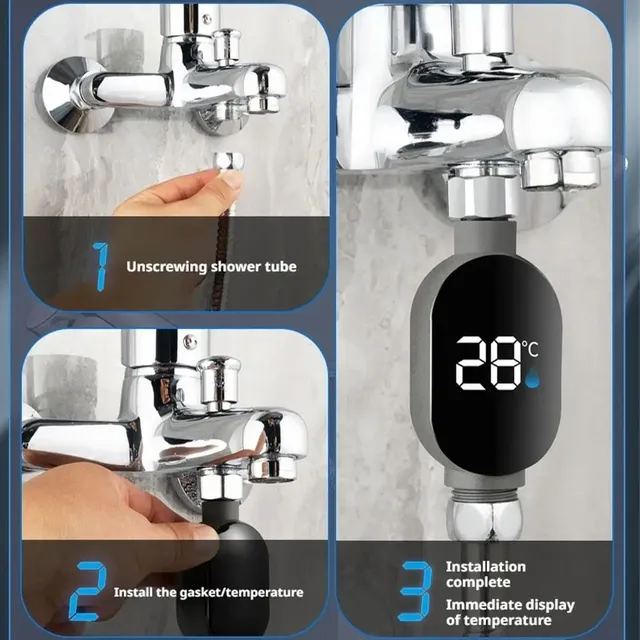 Thermomètre de douche d'eau domestique avec affichage… – vue 2