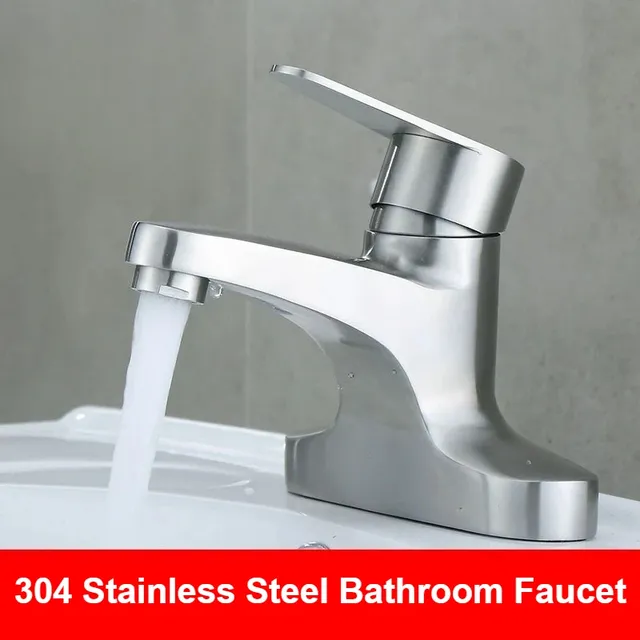 Robinet de salle de bains brossé en acier inoxydable 304 – vue 2