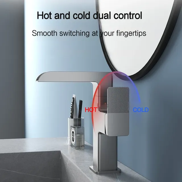 Robinet de lavabo cascade lumière LED température… – vue 4