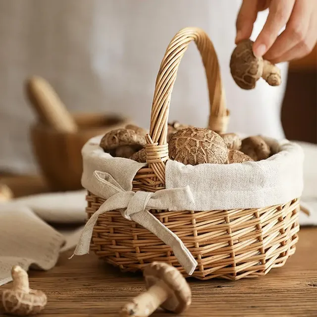 Panier mariage noeud papillon osier tressé anse haute… – vue 5