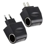 Adaptateur secteur avec prise de voiture, chargeur automatique, prise ue 220V AC à 12V DC, utilisé pour les appareils électroniques de voiture à la maison