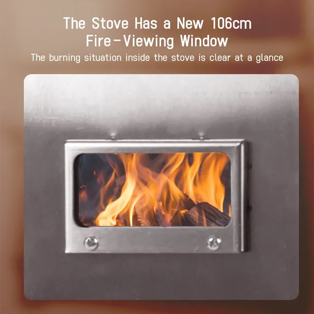 Poêle sauna bois portable inox pliable fenêtre vitrée… – vue 4