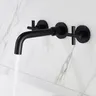 Robinet de lavabo noir à Double poignée 3 trous – vue 3