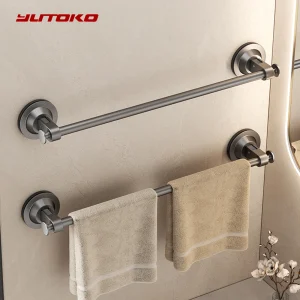 Porte-serviettes mural, support de rangement pour salle de bain, barre de perçage, porte-serviettes, accessoires de cuisine et de salle de bains, étagère à serviettes à ventouse ﻿