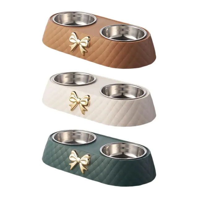 Bols doubles en acier inoxydable pour chien et chat – vue 5