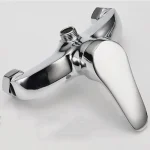 Robinet de douche mural en alliage de zinc/cuivre, mitigeur de salle de bains à poignée unique, finition chromée, robinet mitigeur de douche moderne