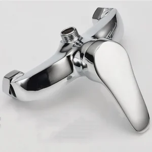 Robinet de douche mural en alliage de zinc/cuivre, mitigeur de salle de bains à poignée unique, finition chromée, robinet mitigeur de douche moderne Robinet de douche mural en alliage de zinc/cuivre, mitigeur de salle de bains à poignée unique, finition chromée, robinet mitigeur de douche moderne