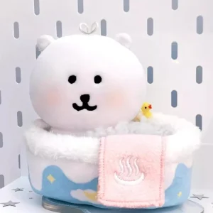 Baignoire de poupée créative adaptée à une poupée en coton de 10 à 13cm, vêtements de poupée mignons, décoration pour le bain de poupée ours