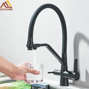 Robinet de cuisine filtré, Purification d&rsquo;eau du robinet, filtre à eau pour évier de cuisine, purificateur 3 en 1, mélangeur d&rsquo;évier