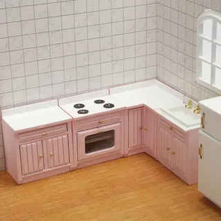 Maison de poupée Mini Table de cuisine évier comptoir ensemble…