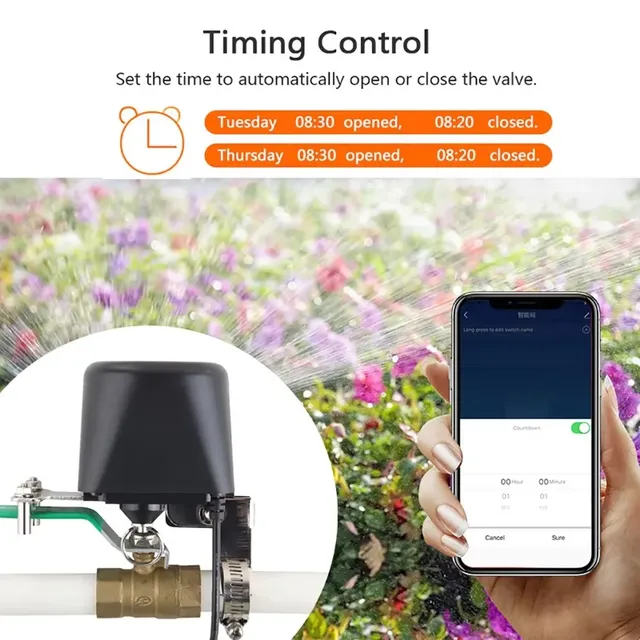 Tuya Zigbee ou Wifi vanne d'eau arrêt de gaz robinet à… – vue 2